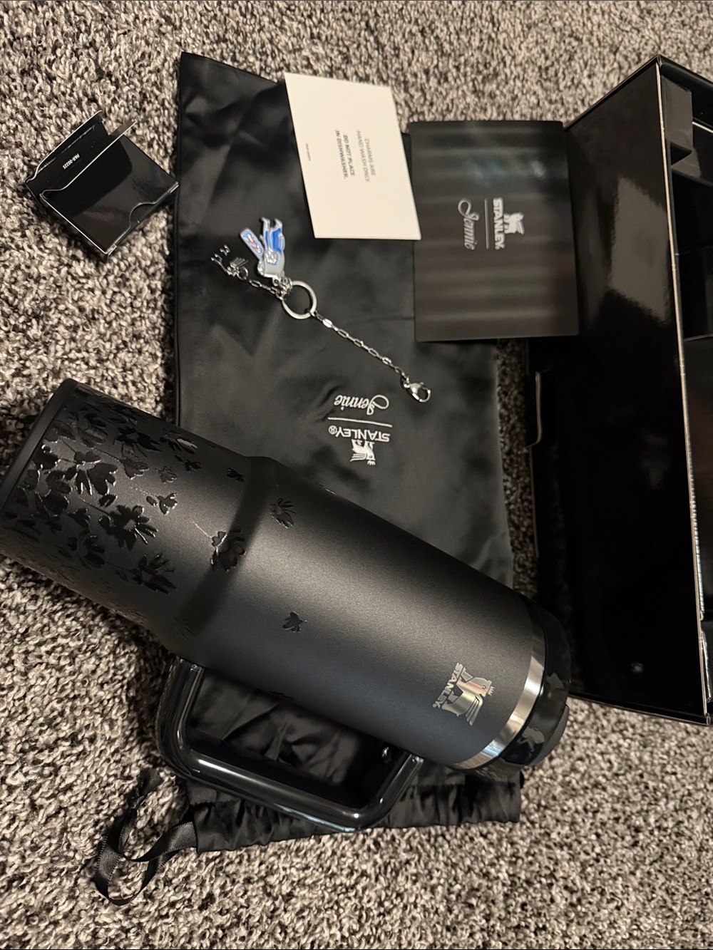 Stanley Black special edition Jennie South Korea Floral Stainless Travel Tumbler